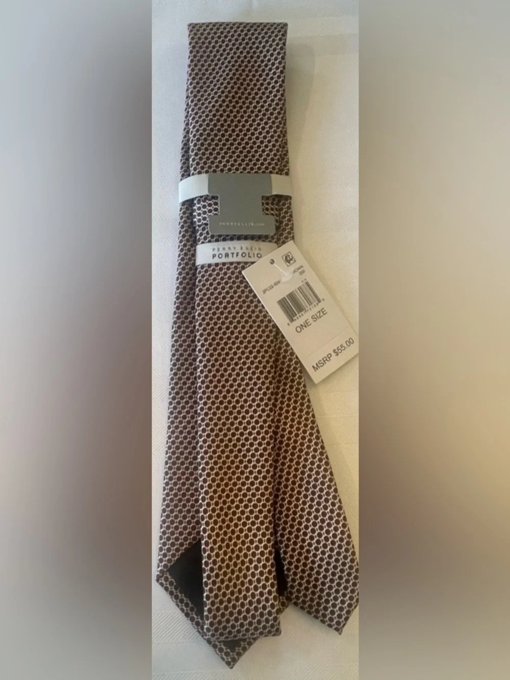 PERRY ELLIS Men's Dixon Tie Classic Brown
